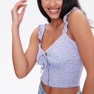 Forever 21 Blue Floral Top. Never Worn!